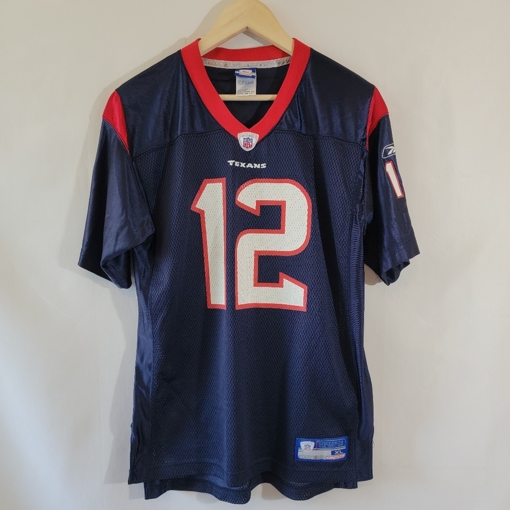 Original NFL Reebok Texans Kasper Jersey T-Shirt Sz XL Blue Red Short Sleeve - Picture 12 of 12